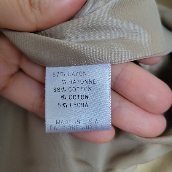 Theory Tan Cream Single Button Front Long Sleeve Cotton Blazer Jacket Size 2 - Picture 15 of 17